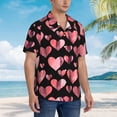 thumbnail image 2 of KLL Men's Hawaiian Shirt Short Sleeve Button Down Beach Shirts-Hearts, 2 of 5