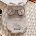 thumbnail image 1 of Yidarton Autumn and winter new dog clothes bear ears pet clothes solid color hooded plus velvet clothes Gray L, 1 of 7