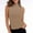 Beige, variant on Women's Mock Turtle Neck Sleeveless Tank Tops Summer Casual Slim Fit Rib Knit Top Basic Lightweight Soft T-Shirts