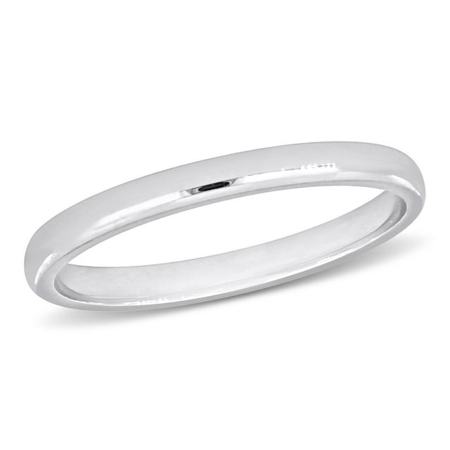 Ladies 2mm Comfort Fit Wedding Band in 14k White Gold