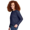thumbnail image 3 of SMZ Women's Ecosmart V-Notch Crewneck Sweatshirt, Fleece Pullover Sweatshirt For Women, 3 of 5