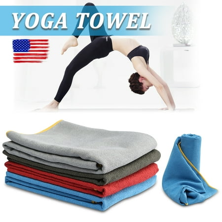 Microfiber Hot Yoga Towels, Sweat Absorbent Non-Slip Bikram Yoga Mat Towels for Hot Yoga, Pilates, Sports and Fitness (72x24 (Best Bikram Yoga Towel)