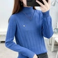 thumbnail image 4 of PIKADINGNIS Womens Sweaters and Pullovers Autumn Winter Thick Warm Plush Ladies Sweater Solid Color Long Sleeve Knit Pullover, 4 of 6