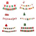 thumbnail image 2 of YINKUU Christmas Flags Circle Garland Pull Flowers Holiday Decorations Banners New Cartoon Red Green Fashion Burlap Circles, 2 of 13