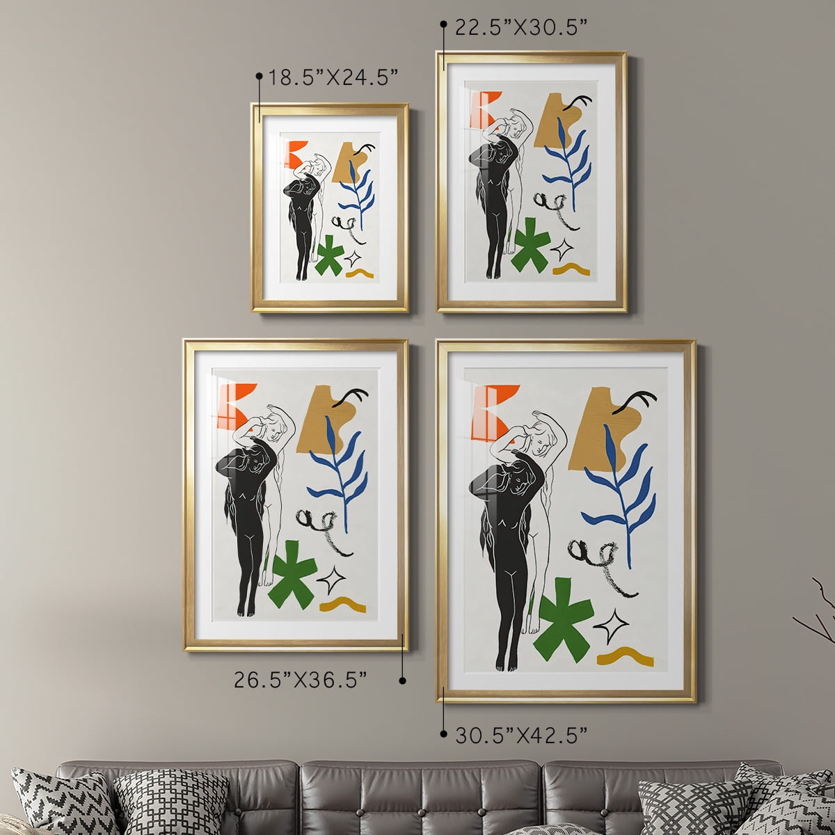 Wexford Home Starry Venus I Premium Framed Print, 22.5" x 30.5" - Ready to Hang, Gold (Set of 2)