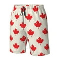 thumbnail image 6 of Uemuo Happy Canada Day Pattern Men's Swim Trunks Hawaiian Beach Bathing Suit Swimsuits Beach Quick-Dry Shorts with Pockets-Small, 6 of 9