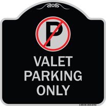 SignMission Designer Series Sign - Valet Parking Only | Black & Silver 18" X 18" Heavy-Gauge Aluminum Architectural Sign | Protect Your Business & Municipality | Made in the USA