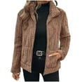 thumbnail image 1 of Hvobtty Vestes Décontractées à Manches Longues pour Femmes, Manteau à Manches Longues à Fermeture Éclair et Col Rabattu, 1 of 4