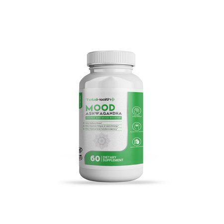 Total Health Organic Ashwagandha 1300mg Supplements | Mood Adrenal Support, Stress Anxiety Relief Pills | 60 Vegan Capsules