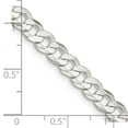 thumbnail image 5 of Auriga 925 Sterling Silver 5.65 mm Concave Beveled Curb Chain Necklace for Mens 24", 5 of 7