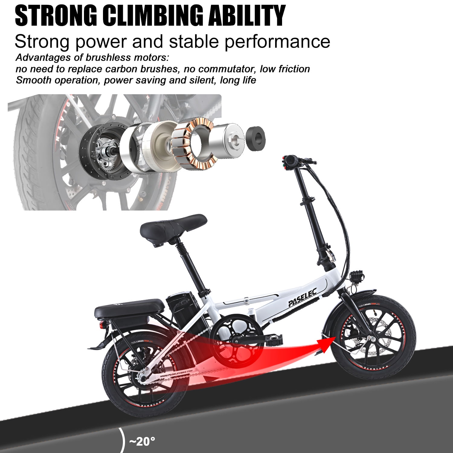 Buy Paselec Electric Bike for Adults and Teenagers,14Inch Folding