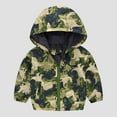 thumbnail image 4 of Zwiiyzr Baby Windbreaker Jacket Toddler Kids Boys Girls Windproof Jacket Trendy Cute Cartoon Flowers Car Pattern Hooded Coat Rain Coat Baby Clothes Olive Green, 4 of 4