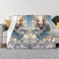 thumbnail image 3 of Throw Blanket for Couch, Cool Cloud White Dragon Super Soft Fuzzy Comfy Warm Throw Blanket, Cuteness Lightweight Cozy Plush Flannel Blanket & Throws for Sofa and Bed All Season, 3 of 5