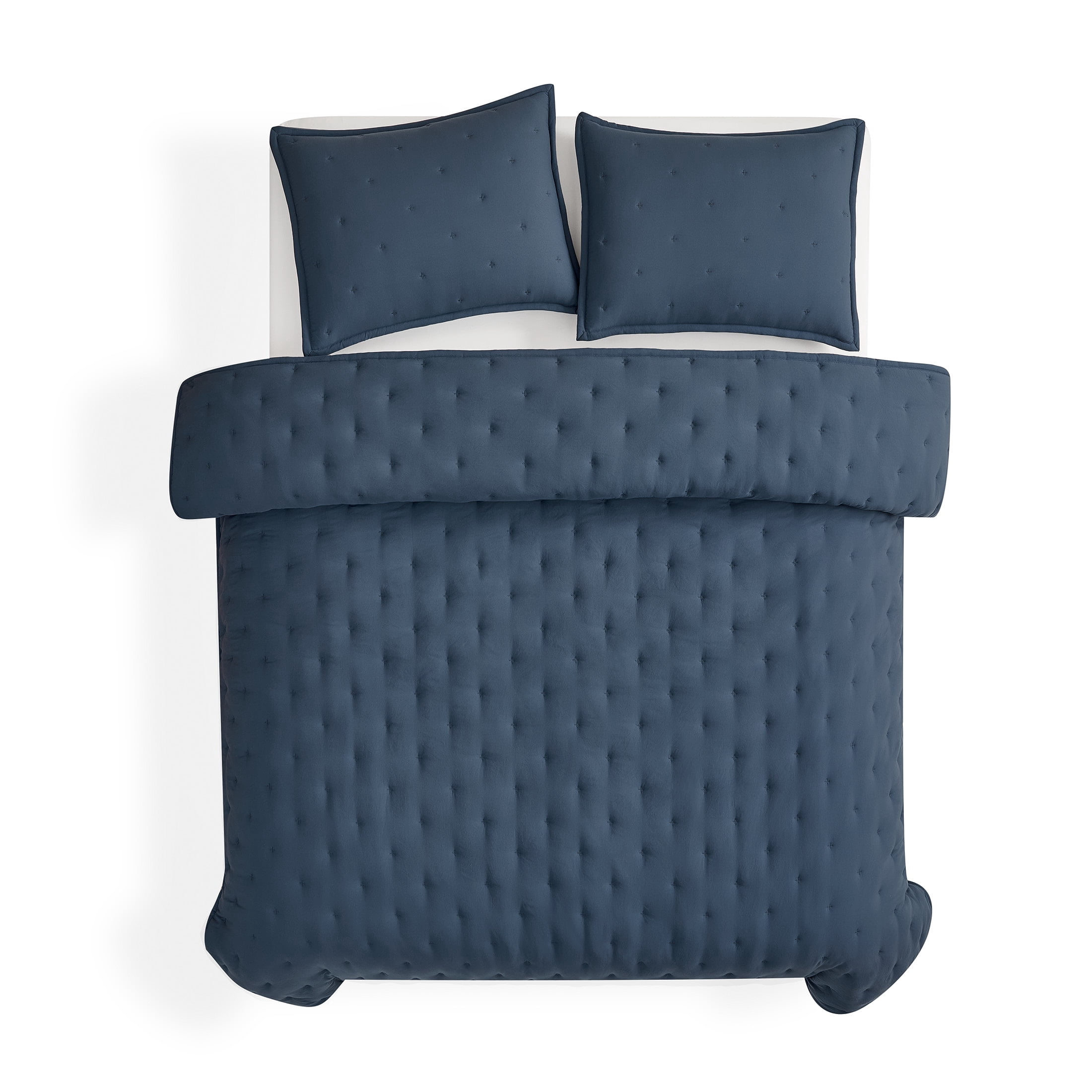 Mainstays King Comforter Set, All-Season, 3-Piece, Navy
