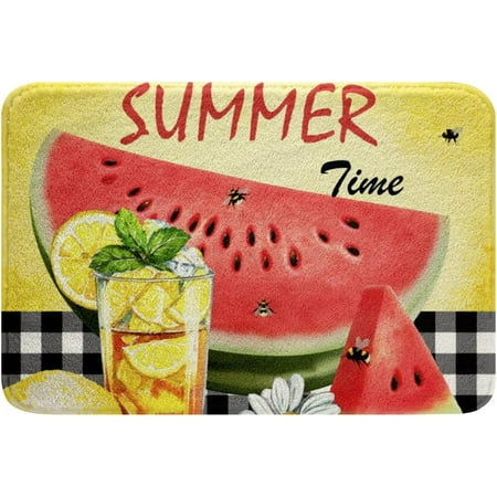 

Summer Cool Bath Mats Watermelon and Lemon Bathroom Mats Rugs Daisy Rug Carpets Floor Mat Bathroom Decorationsches for Kitchen Bedroom Door Mat 24x16 Inch
