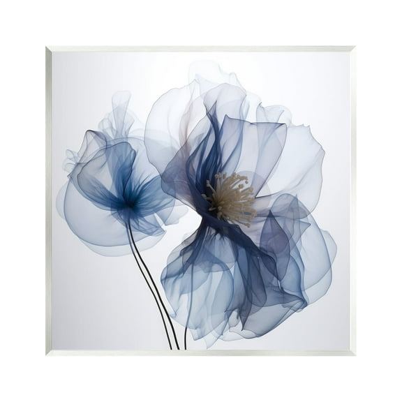 Stupell Industries Blue X-Ray Flowers Botanical & Floral Photography Unframed Art Print Wall Art, 12 x 12