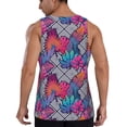 thumbnail image 3 of Fotbe Tropical Leaves Pattern Men's Quick Dry Workout Tank Top Gym Muscle Tee Fitness Bodybuilding Sleeveless T Shirt Breathable Workout Shirt-Medium, 3 of 9
