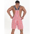 thumbnail image 2 of American Flag Overalls Bib Denim Shorts Jean Romper Casual Workout Summer Adjustable Strap Jumpsuit for Men Women, 2 of 5