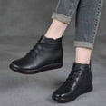 thumbnail image 2 of HBFAGFB Bottines pour Femmes à la Mode Automne Hiver Semelle Souple Chaussures Confortables à Lacets Noir Taille 38, 2 of 8