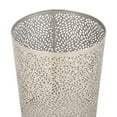 thumbnail image 6 of CosmoLiving by Cosmopolitan 9" x 10" Silver Metal Floral Small Waste Bin with Laser Carved Design, 1-Piece, 6 of 7