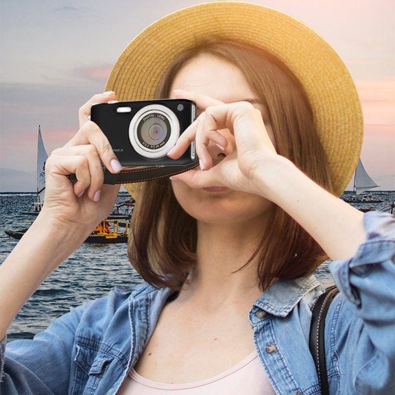 Cámara digital 4K de alta definición, cámara macro digital de 2,88 pulgadas, 58 millones de píxeles, 16x, CCD de nivel básico, portátil y asequible para estudiantes.