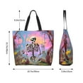 thumbnail image 5 of Pofeuu Sky Sunflower Skull Print Reusable Grocery Bags - Washable, Foldable, Packable Tote, Large Handles, Heavy Duty, Zippered Top Pouch, 5 of 8
