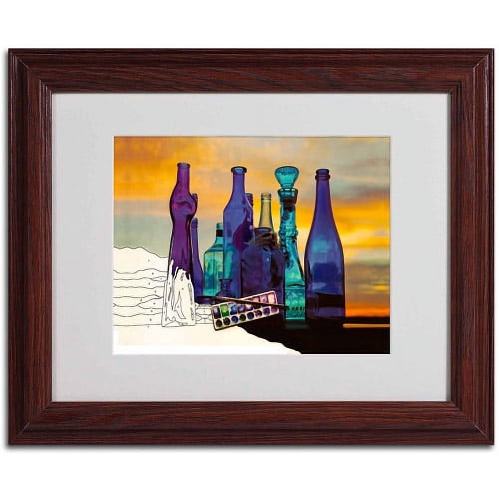 Trademark Fine Art "Blue Sunset by Numbers" by Roderick Stevens, Wood Frame