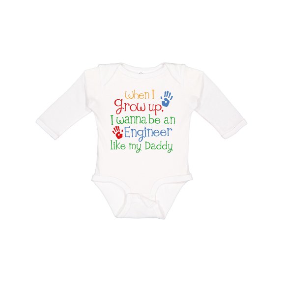 Inktastic Engineer Like Daddy Boys or Girls Long Sleeve Baby Bodysuit