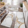 thumbnail image 2 of White Marble Gold Line Pattern Kitchen Rugs Sets Of 3,Kitchen Runner Rugs Non Skid Washable,Decorative Kitchen Floor Mats for Kitchen,Sink,Laundry,17"x30"+ 17"x47" + 17"x59", 2 of 6
