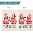 thumbnail image 3 of Valentine''s Day Couple Gnome House Flag 28 x 40 Inch Double Sided Burlap Yard Flag Red Love Heart Balloon Decorative Outdoor Flag Anniversary Wedding Decoration (HF-G), 3 of 6