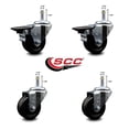 thumbnail image 2 of 3 Inch Phenolic Wheel Swivel 7/16 Inch Grip Ring Stem Caster Set 2 Brakes SCC, 2 of 2