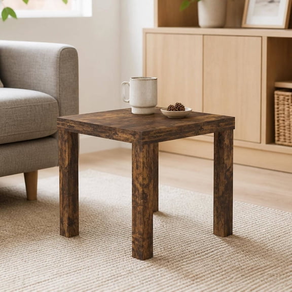 1.8-Inch Thick Square Modern End Table, Toolless Assembly, for Bedroom or Living Room