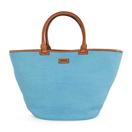Raffia Woven Tote - Emilio Pucci Mid-Sized Woven Raffia Tote Handbag in Powder Blue