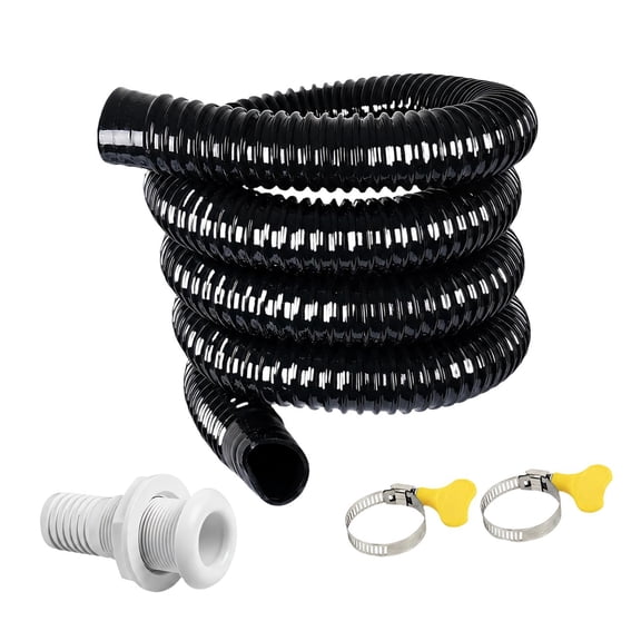 Bilge Pump Installation Hose Assembly 1-1/8 Inch 2 m Corrugated PVC Line with Fitting and 2 Clamps for Boat Maintenance