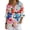 Abstract Flower, variant on Lavender Print Womens Button Down Shirts Linen-Like 3/4 Sleeve Shirts Casual Tops V Neck Blouses