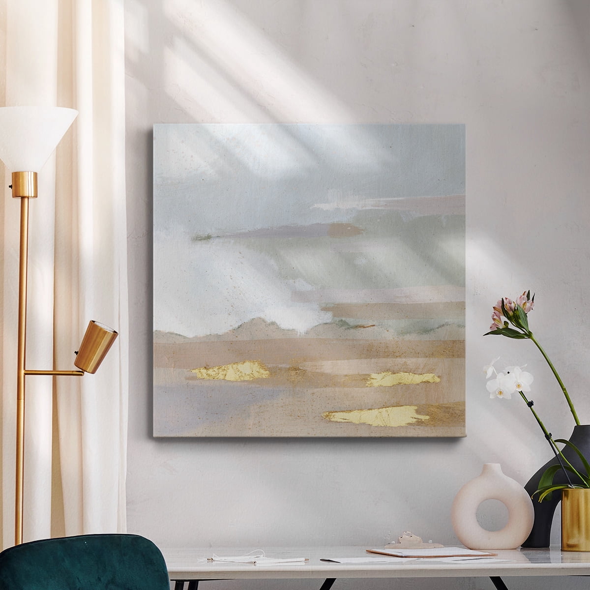 Wexford Home Abstract Coastland II-Premium Gallery Wrapped Canvas, 32" x 32" - Ready to Hang