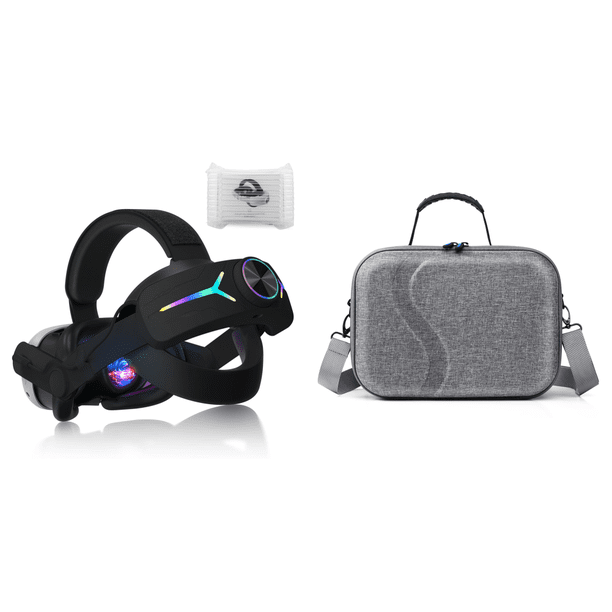 Correa para la cabeza ajustable RGB con batería de 8000 mAh para Meta Quest 3 (negro)