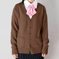 thumbnail image 2 of PMVFHDE Women's Winter Japanese Style Solid Color Cute Casual Long Sleeve Button Pocket Warm Sweater Cardigan C,XXL, 2 of 4