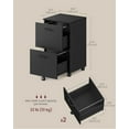 thumbnail image 3 of VASAGLE 2-Drawer File Cabinet, Small Rolling Filing Cabinet for Home Office, Printer Stand, for A4, Letter-Size Documents, 15.7 x 16.5 x 27.6 Inches, Matte Black, 3 of 6