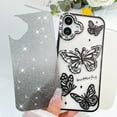 thumbnail image 3 of OOK for iPhone 16 Plus Case, Cute 3D Diamond Butterfly Pattern Luxury Slim Plating Bling Glitter Protective Phone Case with Screen Protector for Girls Women, Black, 3 of 6