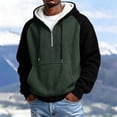 thumbnail image 3 of FchengtaiS Mens Waffle Knit Textured Hoodies Sherpa Lined Raglan Sleeve Sweatshirts Colorblock Pullover Tops for Fall Winter, 3 of 8