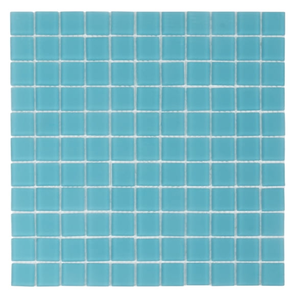10 pack Sapphire Blue 11.8 in. x 11.8 in. 1 in. x 1 in. Matte Finished Glass Mosaic Floor and Wall Tile (9.67 sq. ft./Case)