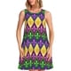 thumbnail image 1 of Easygdp Mardi Gras4 para Vestido Transpirable de Mujer, Vestido Suelto de Manga Corta con Pliegues y Bolsillos para el Verano, 1 of 7