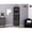 Gray, variant on Black 71" Corner Bar Cabinet with 8 Cubbies 1 Glass Holder and Central Shelf for Home Bar Use
