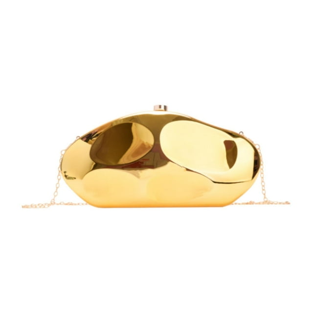 Bolso de mano acrílico con forma de piedra brillante Yuyangstore color oro