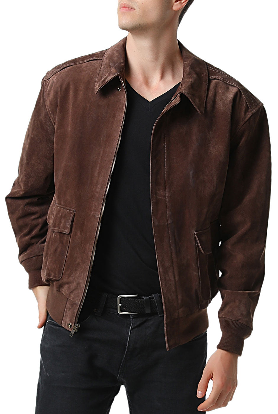 Landing Leathers Men Air Force A-2 Leather Flight Bomber Jacket ...