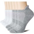 thumbnail image 1 of Calcetines de algodón sin costuras LingWen Blanco y Gris 6 pares, 1 of 3