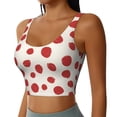 thumbnail image 2 of Fotbe Abstract Red Polka Dot Sujetador Deportivo Largo sin Aros para Mujer con Almohadillas y Soporte Medio, Transpirable y Absorbente, Camiseta Tipo Chaleco o Tank Top-Large, 2 of 8
