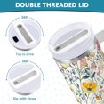 thumbnail image 3 of Yayeee 30oz Stainless Steel Tumbler with Straw and Handle Double-Wall Insulated Travel Water Bottle, Watercolor Wildflowers, 3 of 8