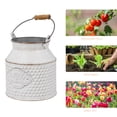 thumbnail image 4 of MasteelfCA 1Pc Vintage Style Flower Bucket Iron Flower Pot Scene Decoration White, 4 of 7